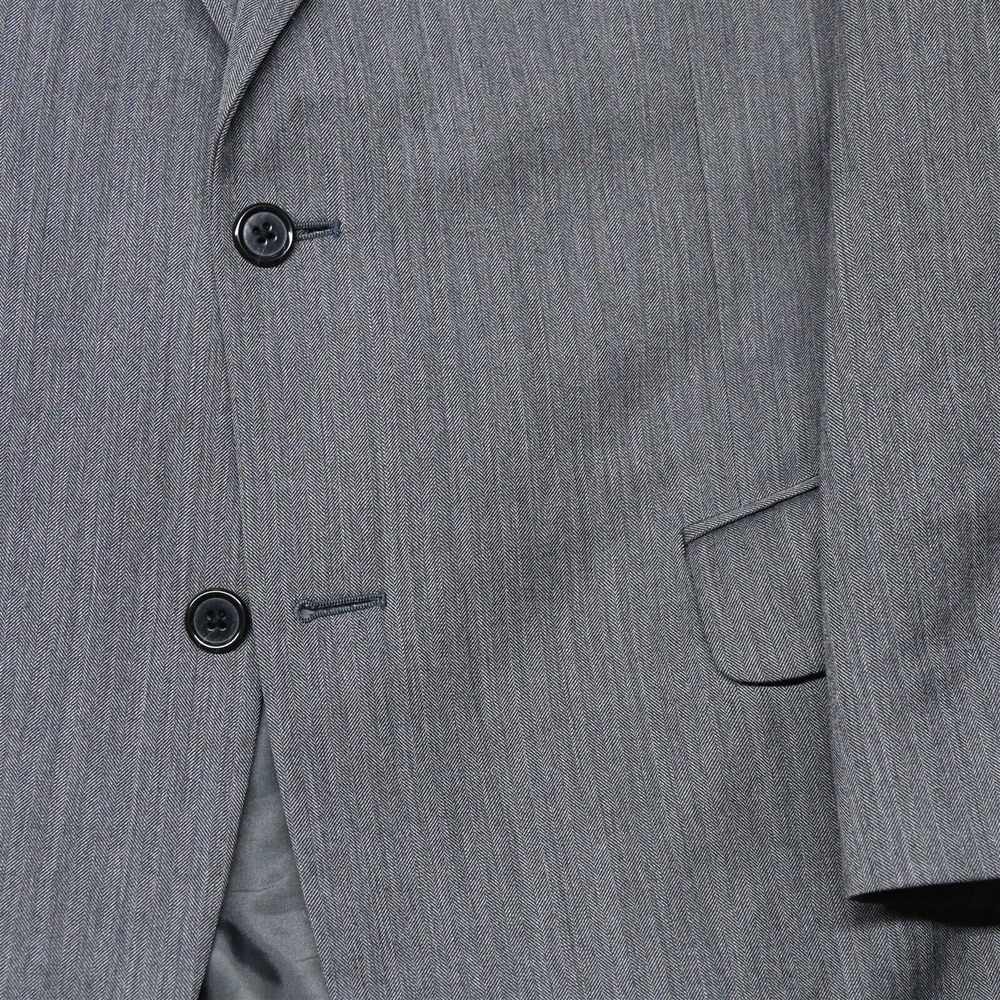 Jos A Bank 42R Gray Herringbone 100% Wool Mens Blazer Suit Jacket Sport Coat - Picture 3 of 12